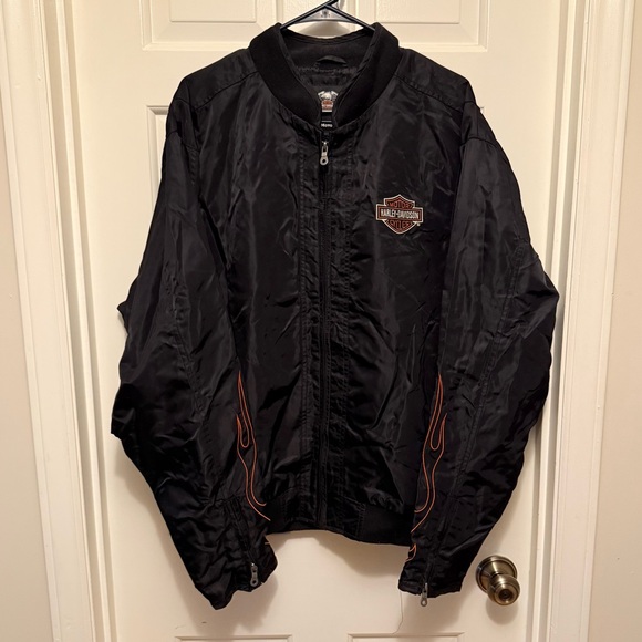 Harley-Davidson Other - Harley-Davidson Black Nylon Bomber Jacket size XL